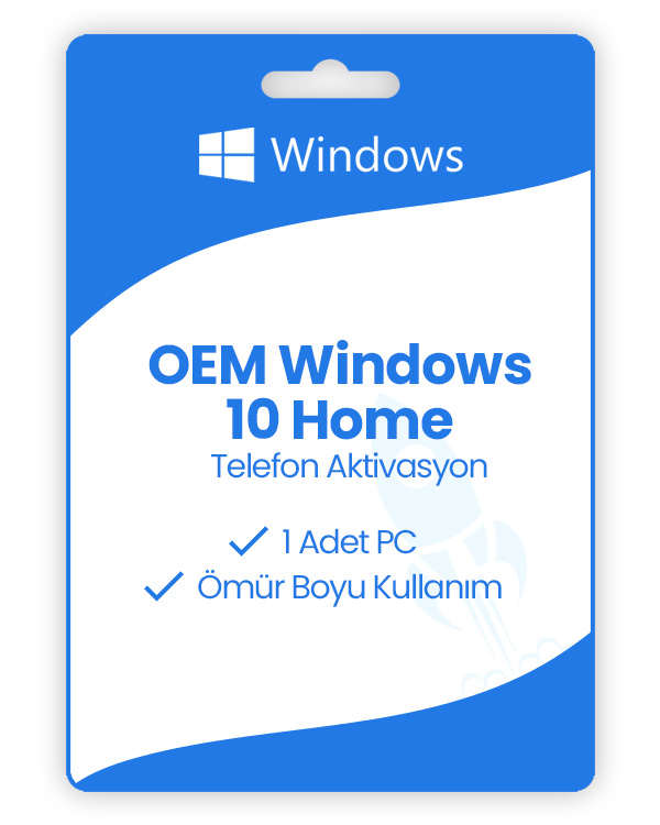 OEM Windows 10 Home (Telefon Aktivasyon)
